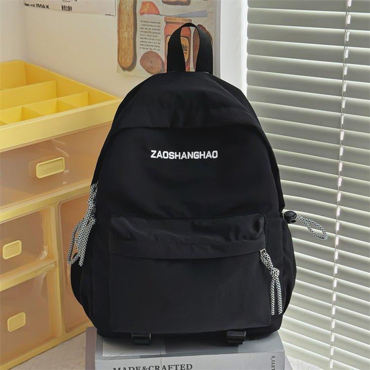 Schoolbag Japanese Contrasting Colors Ins Niche Schoolbag Girl Junior High School College Student Backpack Light Commuter Travel Backpack