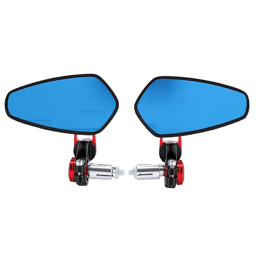 2PCS Motorcycle Mirrors Aluminum Alloy 180 Degree Adjustable Clear Visibility Rearview Handlebar Mirrors