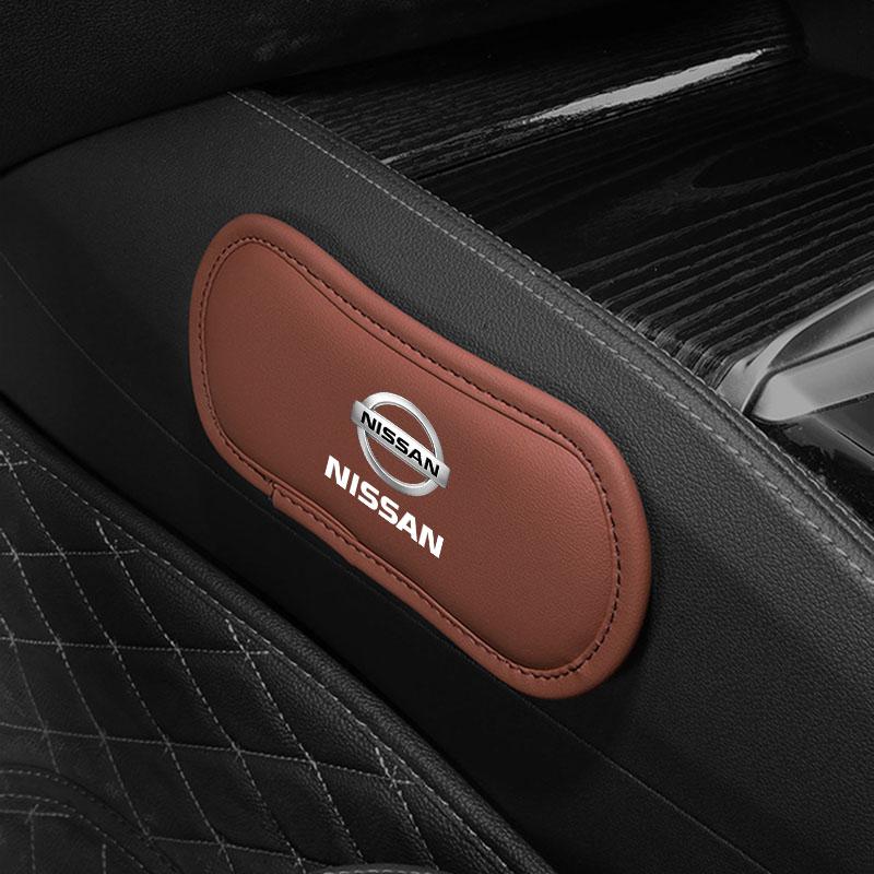 Leather Car Pillow Car Knee Pad Elastic Memory Foam Leg Pad For Nissan Nismo Tiida Sylphy Teana X Trail T30 T32 Almera Qashqai J10 J11