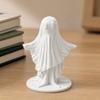 3D-gedruckte niedliche Geisterfigur, minimalistische Wohnkultur, mattschwarze und weiße Doppelfarben, stabiler Sockel für Wohnzimmer, Eingangsbereich & Halloween-Geschenk