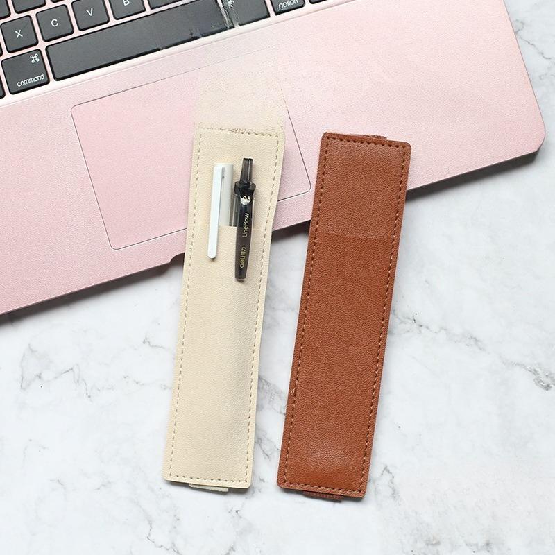 Elastic Leather Pen Sleeve PU Pencil Holder Bookmark Clip for Tablet Laptop Notebook Stylus Pen Portable Protective Case