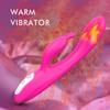 G Spot Rabbit Vibrator with Heating Function and Bunny Ears for Clitoris G-spot Stimulation Waterproof Dildo Women or Couple Fun