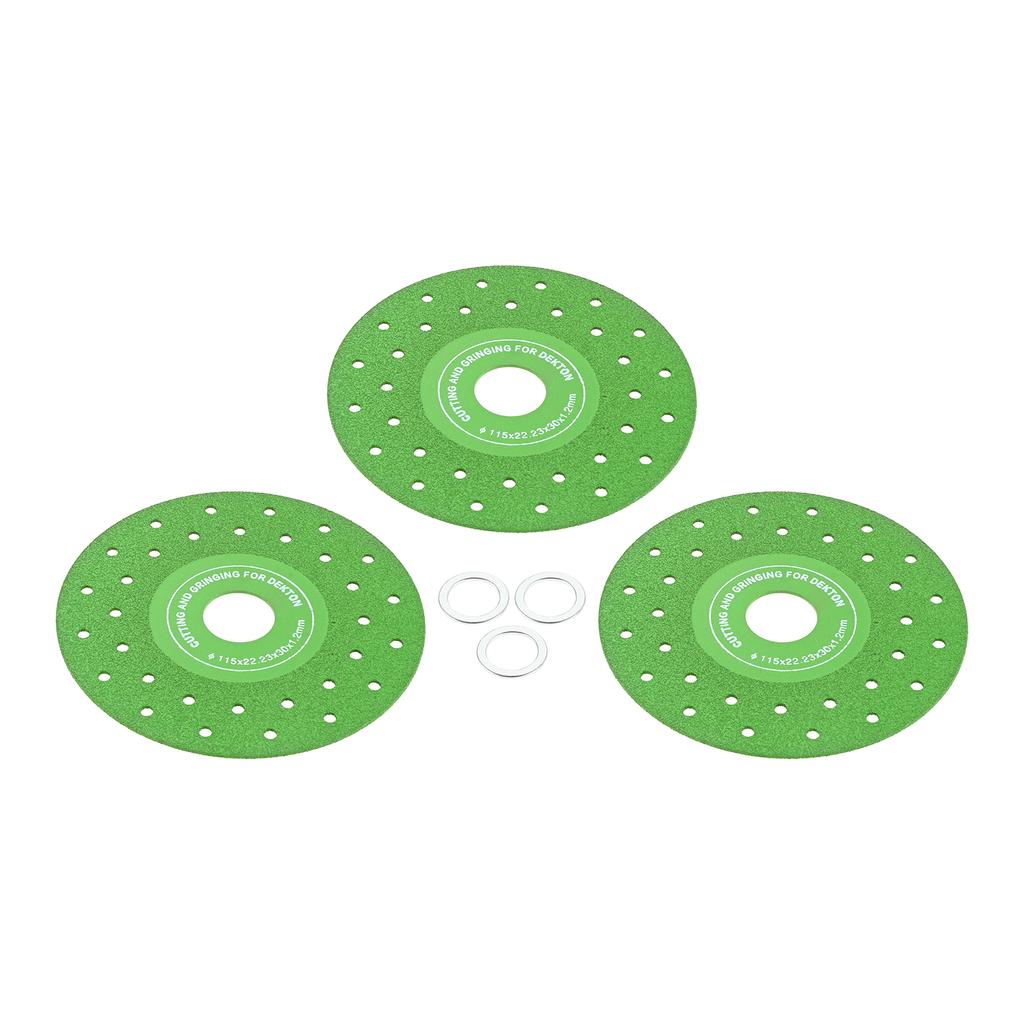 3pcs Rock Slab Diamond Grinding Discs 5" 115mm Diameter Ultra Thin 1.5mm Blade fit 4.5Inch Angle Grinder Cut Glass Jade Ceramics