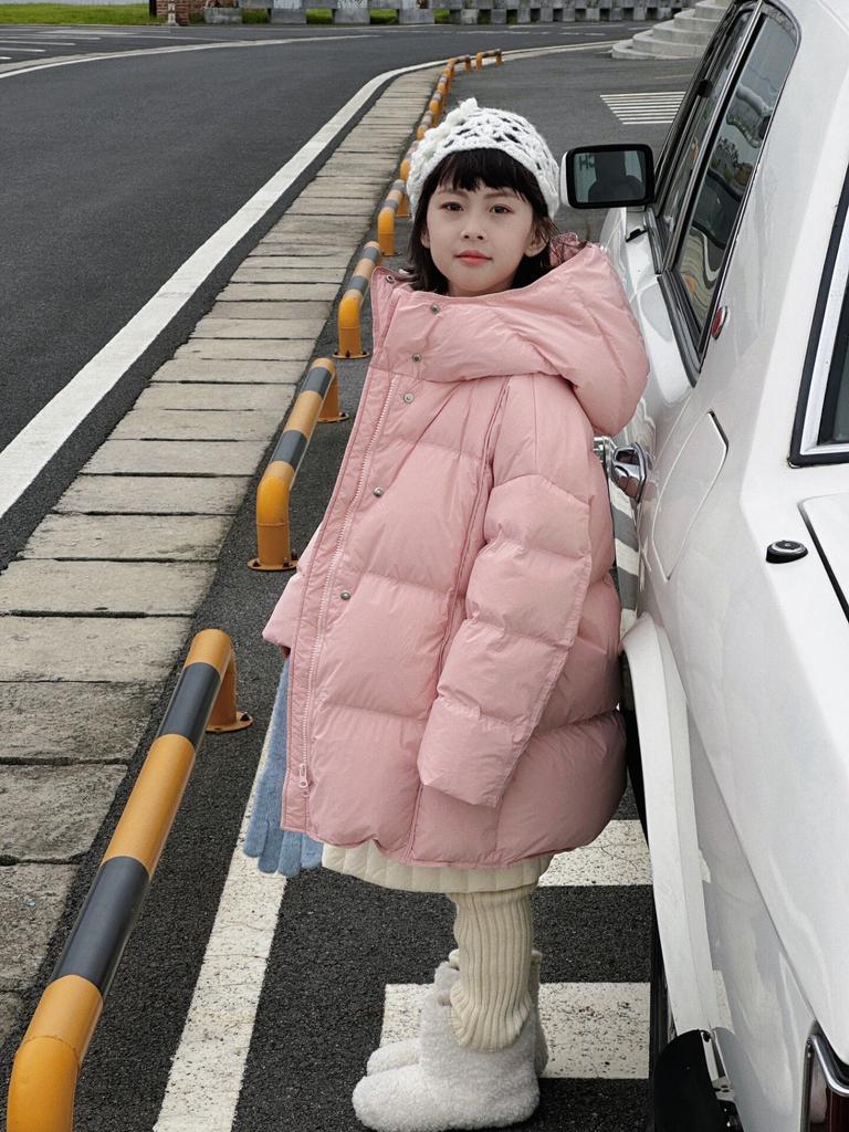 ins sweet girls medium and long down jackets medium and older girls thickened long down jackets duck down