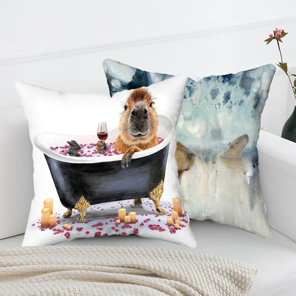 1Pc Capybara Animals Pillow Case For Home Decorative Pillows Cover Invisible Zippered Throw Pillowcases 8.23