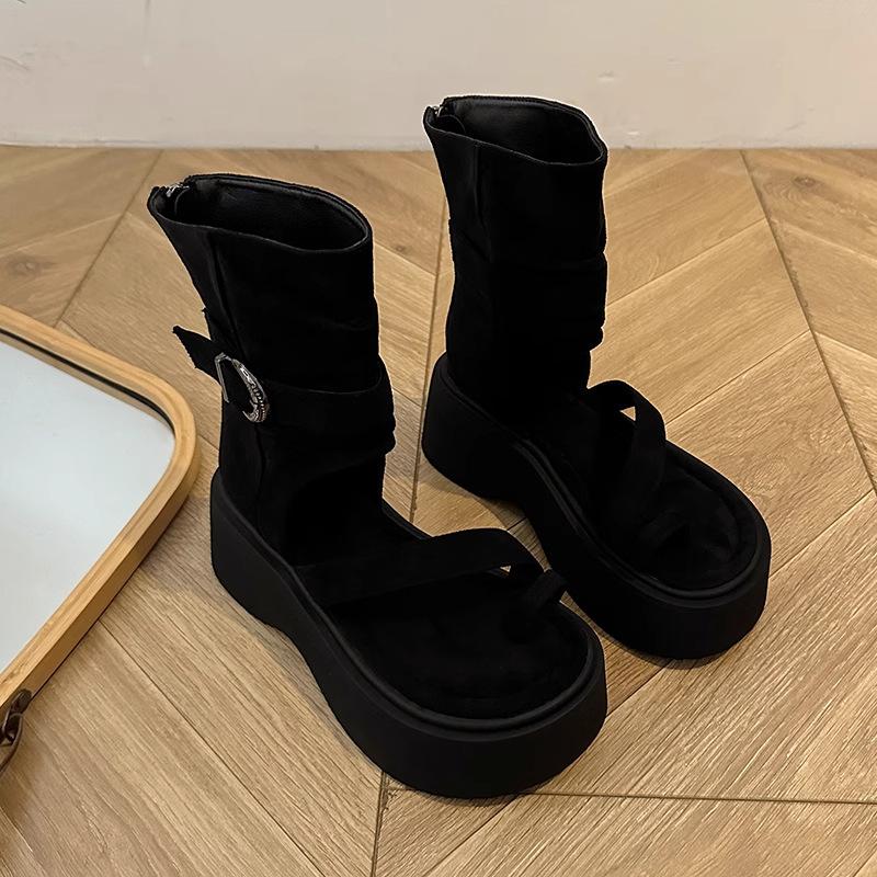 

Niche feeling beautiful thin heel sandals new versatile temperament gentle shoes 40 чёрный