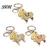 Wear-resistant Keyring Zodiac Keychain with Rhinestones, Sheep Design Bag Pendant, Chinese New Year Lucky Rhinestones Inlaid Key Charm, Feng
