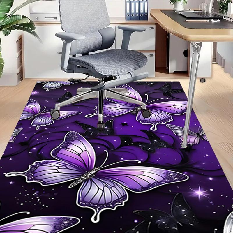 1PC Butterfly Purple Carpet Ultra Soft, Thick & Absorbent, Non Slip Machine Washable Mat for Entryway