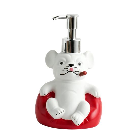 Yousheng 220ML French Bulldog Soap Dispenser, Refillable Liquid Hand Soap Shower Gel Container, Empty Pump Lotion Bottle, Bathroom