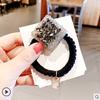 Korean Style Rhinestone Heart Hair Tie Four-Leaf Clover Square Hair Tie Easy Temperament to Tie Hair Rubber Band