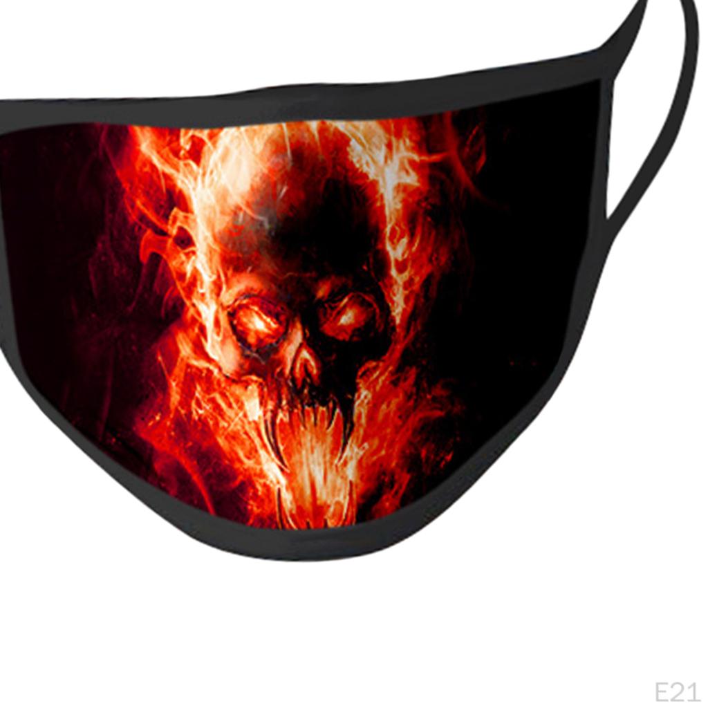 Cloth Skull Printed Mask Washable Reusable Punk Party Mouth