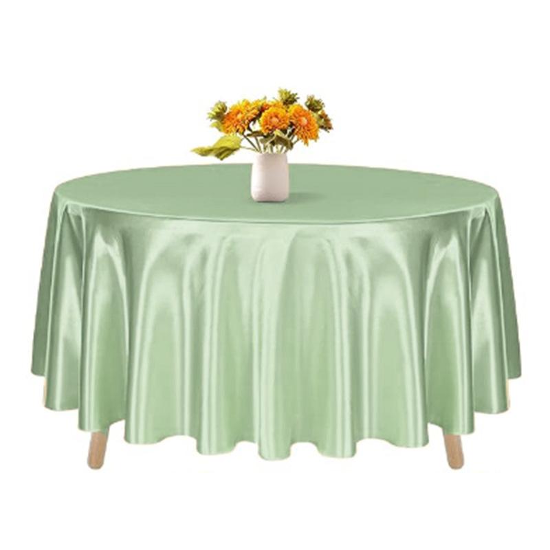 Round Table Cloth Satin Table Cover Gold Polyester for Wedding/Banquet/Restaurant -Silky Satin Dining Soft Table Decorations