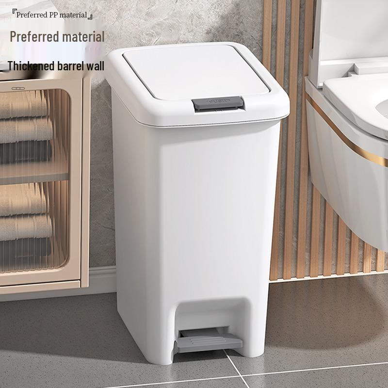 Large Household Trash Can with Lid for Bathroom, Kitchen, Bedroom, Living Room, and Dormitory