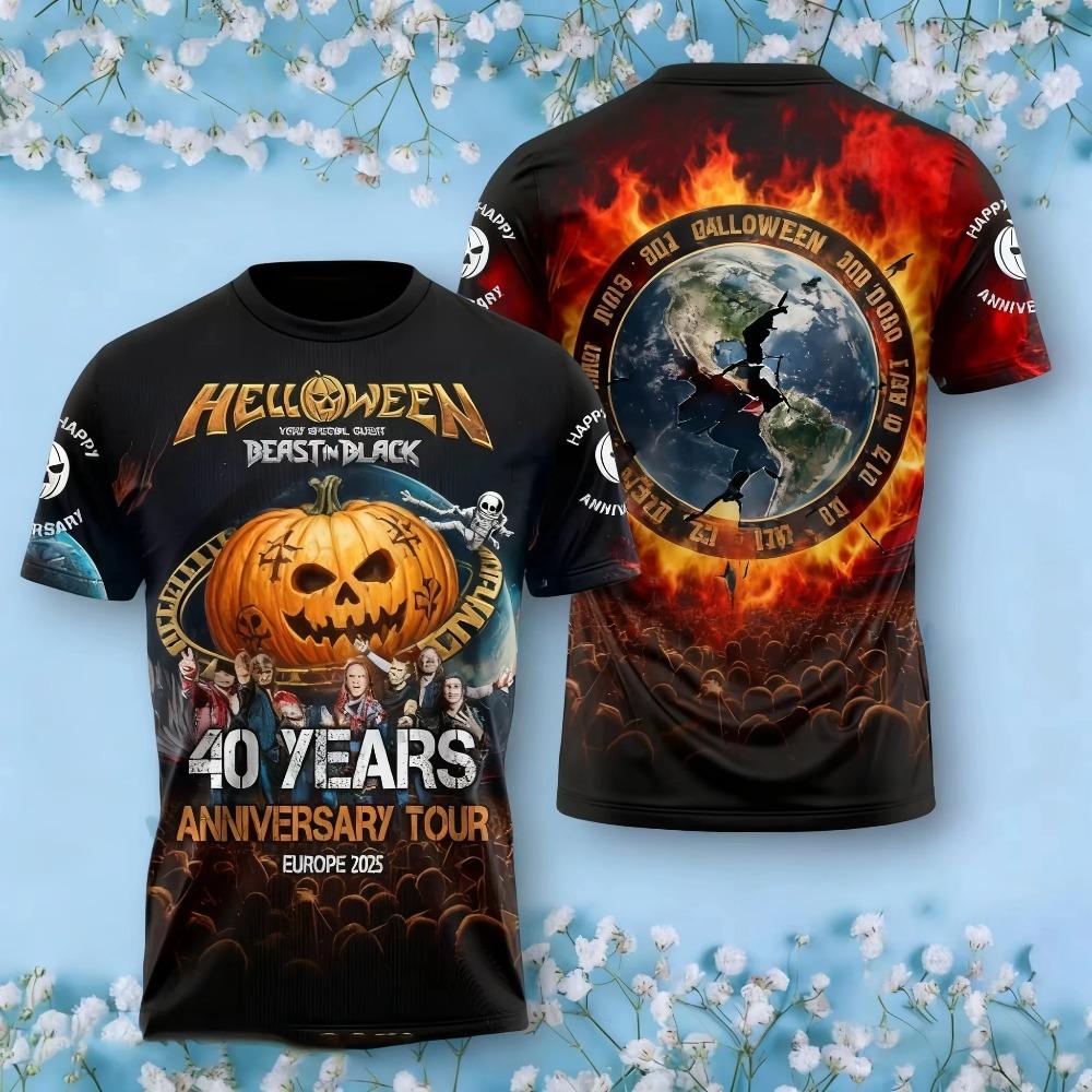 Novelty Rock Halloween Band 3D Print T-shirt Men Women Fashion Trend O-Neck Short Sleeve Tops Tees Plus Size Tshirt Men Clothing