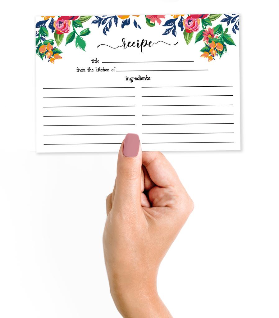 Inkdotpot 4x6 Inch Recipe Cards (Set of 50) , Thick Double Sided Premium Card Stock- Modern Style White Recipe Notecards