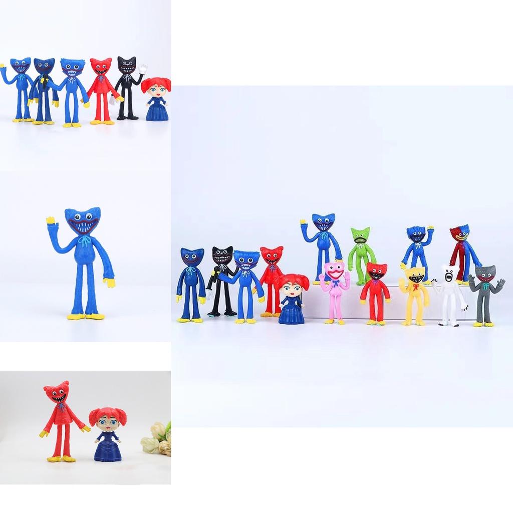 Niet-giftige Poppy Playtime Figuren Huggy Wuggy Model Display Speelgoed Topper Kinder Cadeau 6/8 stuks Set