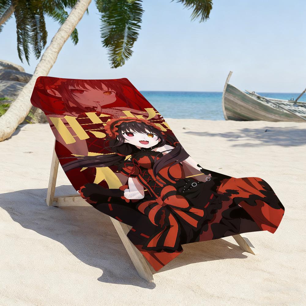 Anime T-Tokisaki Kurumi-S Towel Sports Quick Dry Travel Camping Gear Sandproof Soft Light Large Beach Towel