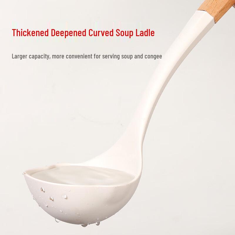 5-Piece Wooden Handle Silicone Kitchen Utensil Set