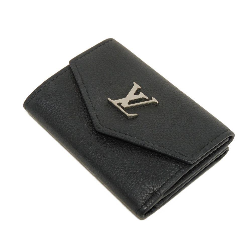 Used 12564 Portefeiulle Lock Mini M63921 7942 Current LV Signature Grain Calfskin Black LV Logo Noir Unisex from Japan
