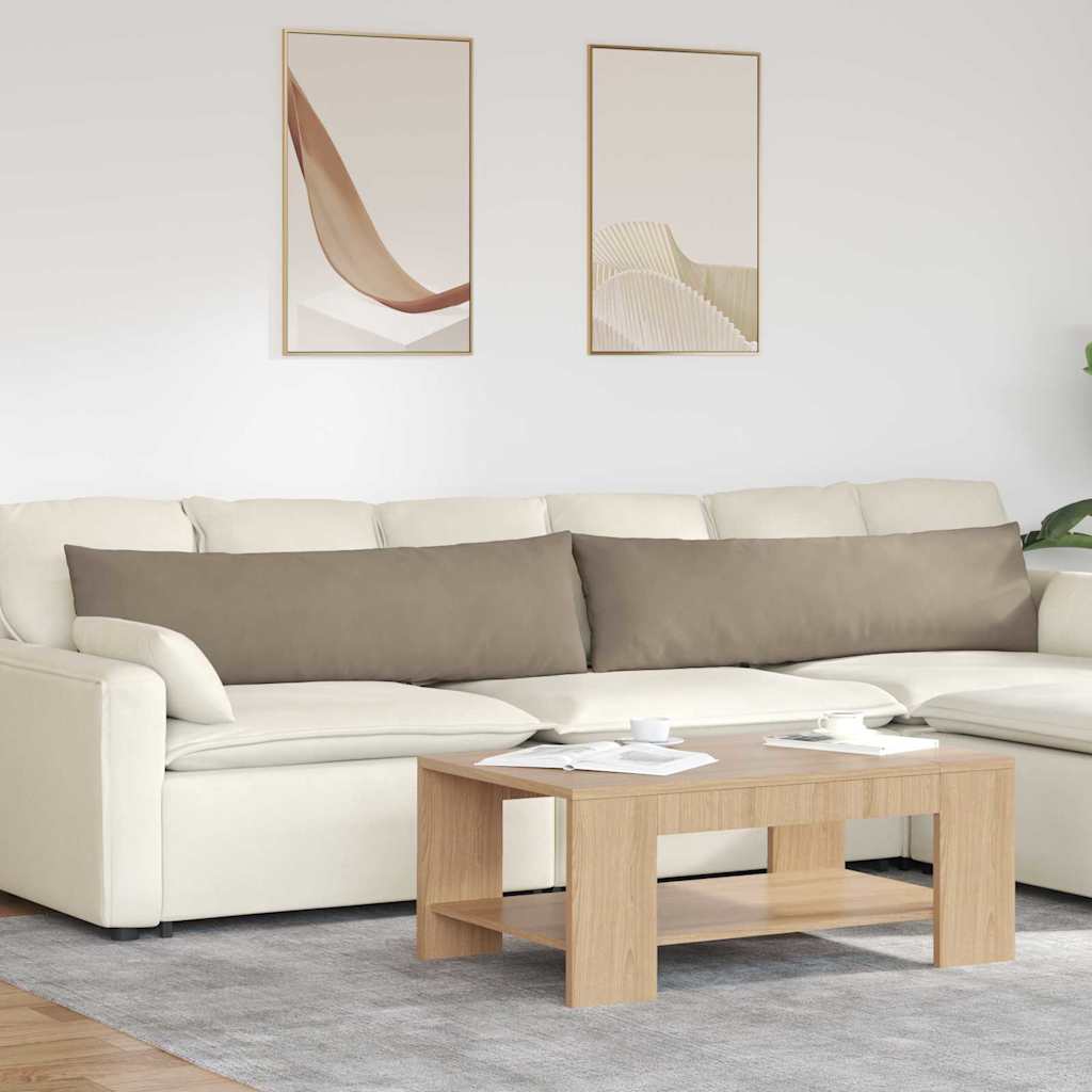 Sofa Cushions 2 Pieces Taupe 145 X 40 Cm Fabric