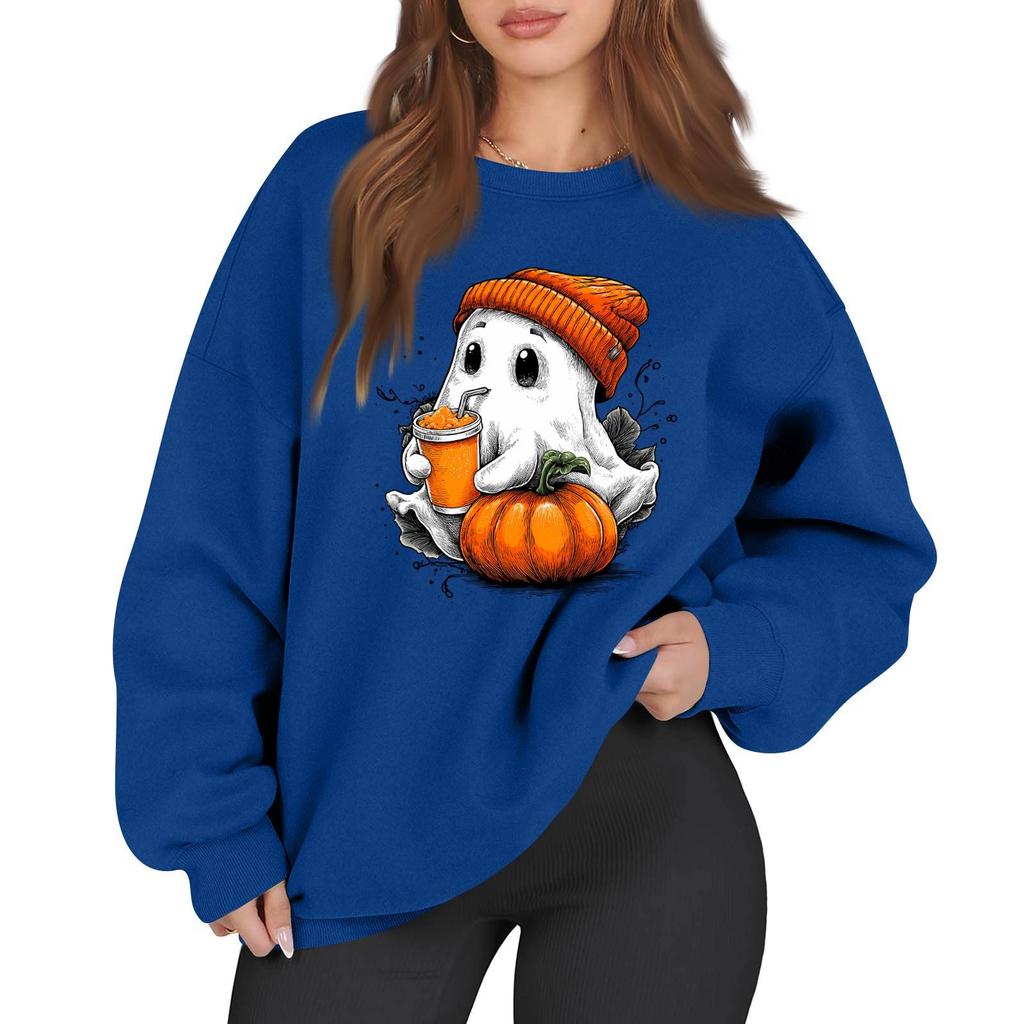 Women's Casual Fashion Long Sleeve Printed Round Neck Sweatshirt Top