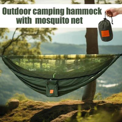 Camping Hängematte Outdoor Camp Hängematte mit Netz Pop-up Freizeitausrüstung mit Moskitonetz für Vater Kollegen Familie Freunde