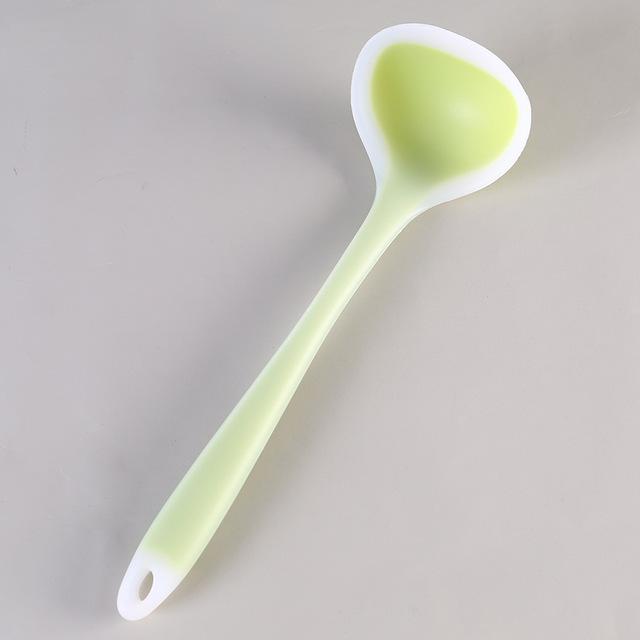 

29 см силиконовый половник суповая ложка длинная ручка ложка для каши половник для риса термостойкий круглый совок кухонные принадлежности инструмент для приготовления пищи