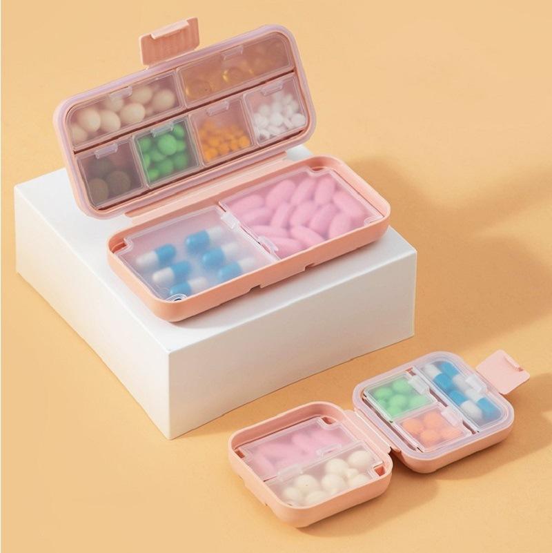 1 stück Tragbare Versiegelte Pille Lagerung Box Fach Tragbare Mini Pille Box Reise Pille Fall Medizin Container