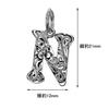 [Leilani] Hawaiian Jewelry Initial (N) Silver Necklace Pendant, Sterling Silver 925 (Chain not included)