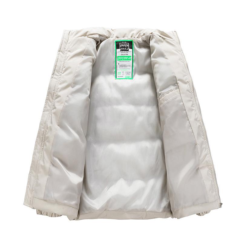 Winter Stand Collar Cotton Jacket Loose Student Couples Cotton Jacket Casual Simple Warm Windproof Large Size Cotton