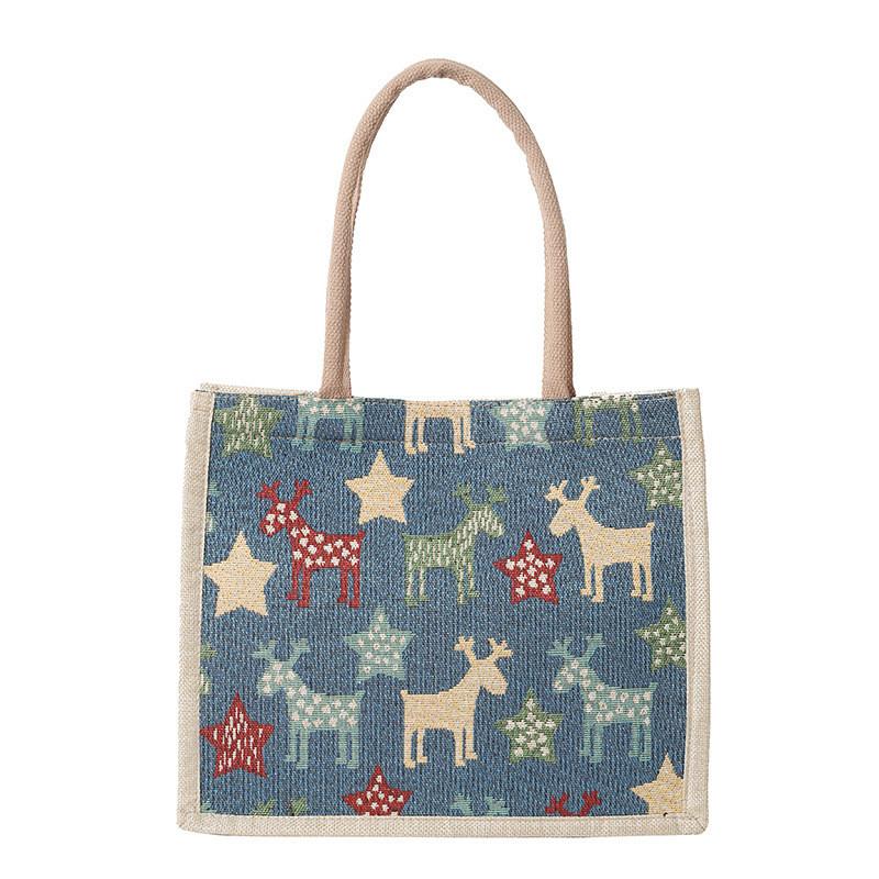 Street Style Linen Tote Bag With Magnetic Closure For Casual Daily Use
