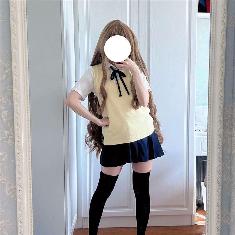 Dragon & Tiger Aisaka Taiga Cosplay JK Uniform Wool Dress Skirt Full Set