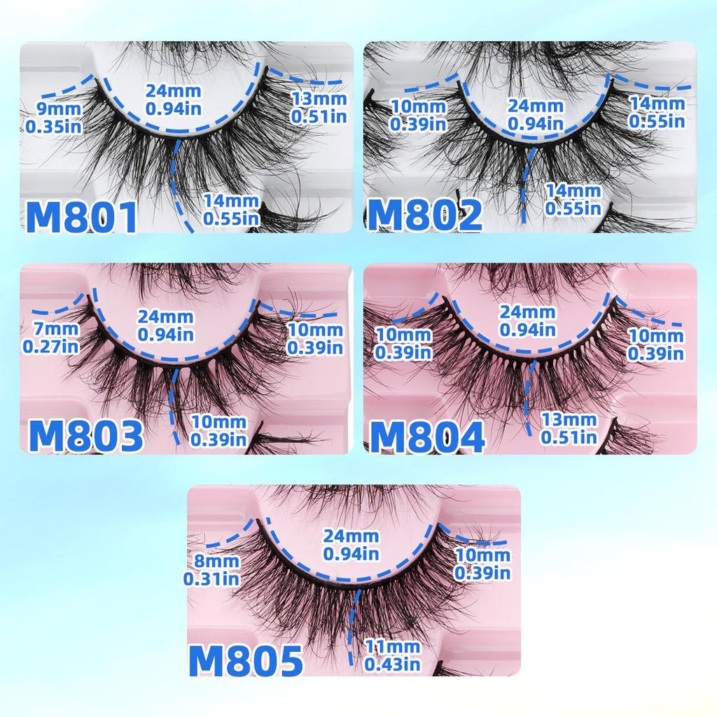 7 Pairs Fluffy 3D Eyelashes: Natural, Dense, Exaggerated Mess for a Bold European & American Look
