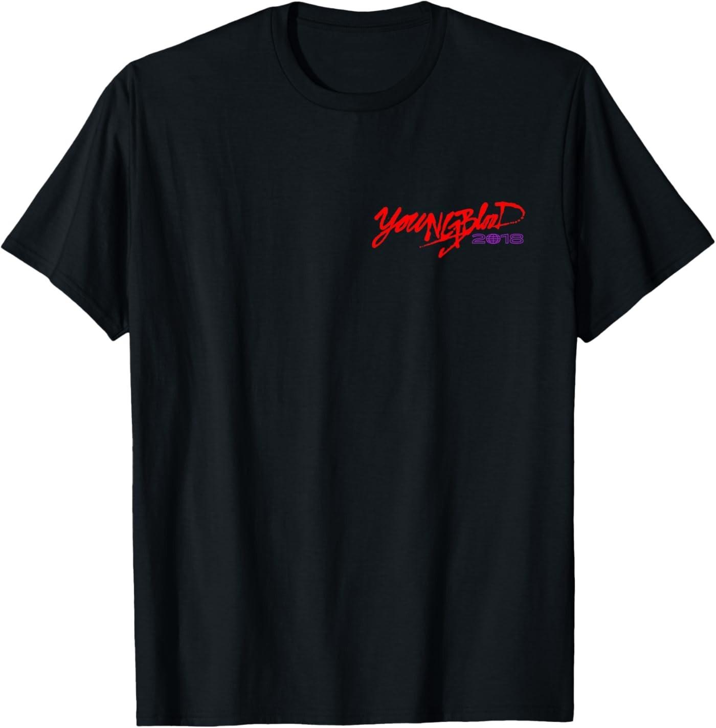 

( Front & Back ) 5 Seconds of Summer Youngblood Logo Rose T-Shirt S разноцветный