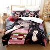 Anime Demon Slayer Nezuko Sängkläder Set Påslakan Sängset Täcke Örngott Täcke king Queen Size Pojkar Vuxen