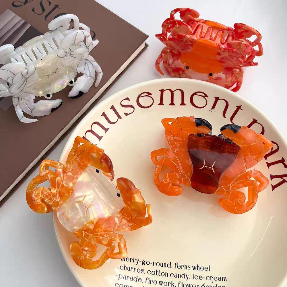 Sweet Ocean Animal Shark Clip Geometry Creative Hair Claw Crab Acetate Hair Clip Female