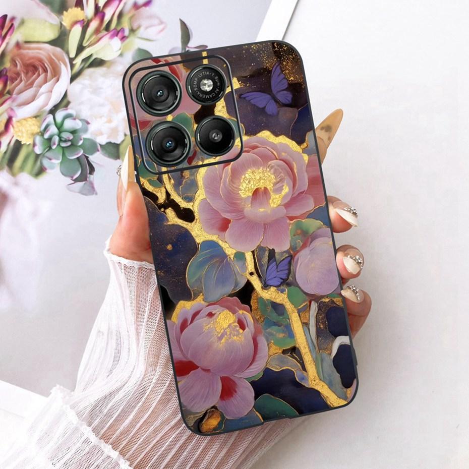 Modne etui na telefon z literami dla Motorola Moto G77 G67 Tylna osłona dla MOTO G67 G77 5G Miękkie czarne silikonowe etui