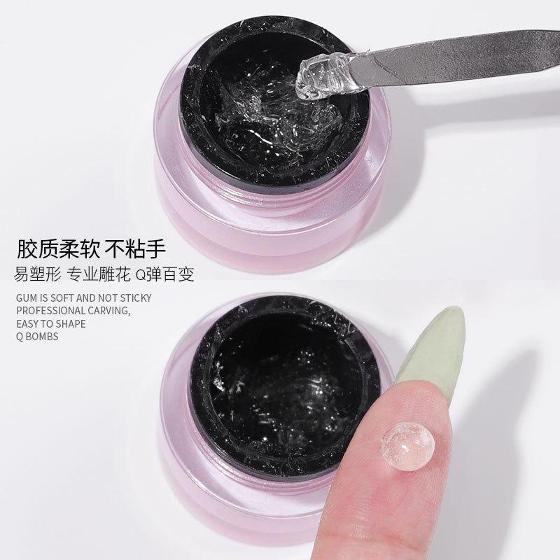 Klej do zdobienia paznokci, solidny, grawerowany, trójwymiarowy, miękki klej do błota, grawerowany model, klej do zdobienia paznokci, PVC, ugniatanie, stały żel