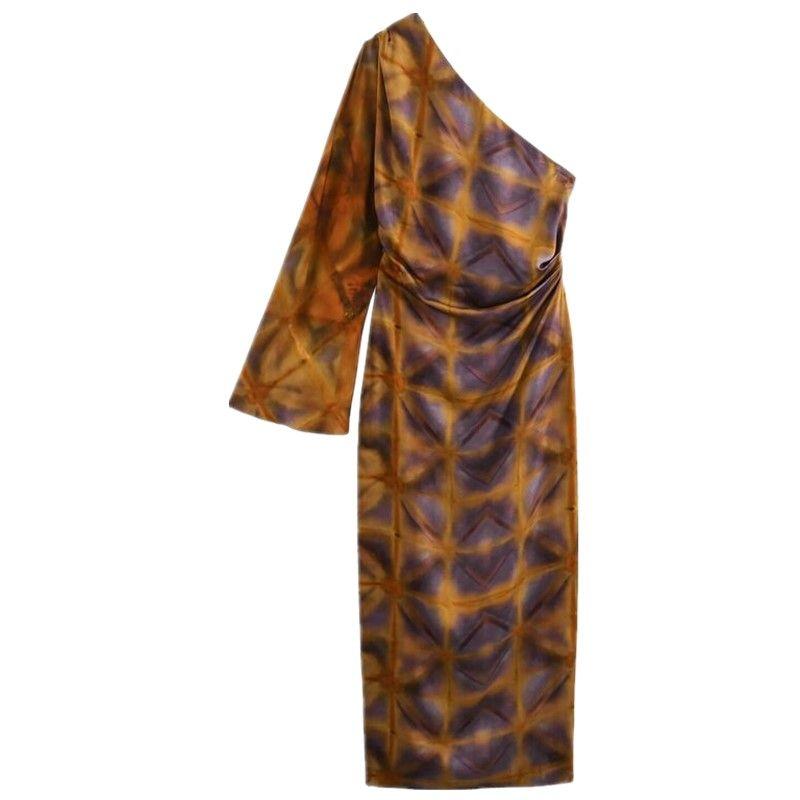 Fashion Style 2024 Summer New Arrival Women's Clothing Fashion Temperament Printed Asymmetric Dress 3410038 330