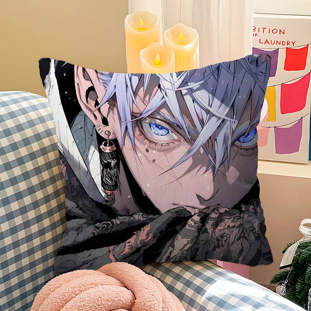 J-Jujutsu K-Kaisen G-Gojo Anime Maple Design Cushion Cover Happy Autumn Harvest decor Holiday Decorati Pillow Cover