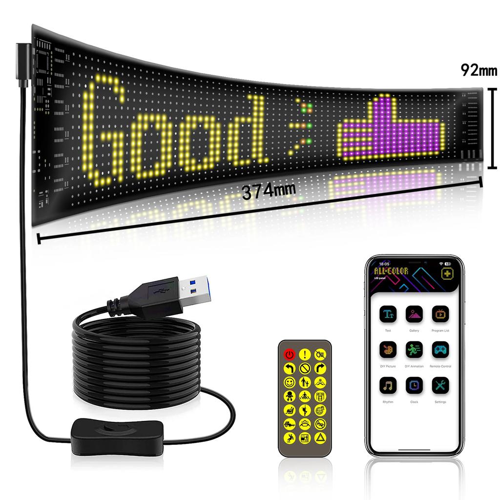 Demon Eyes Car LED Logo APP LED Matrix Pixel Panel Night Light DIY Programmable Flexible LED Display for Car Truck Accessorie