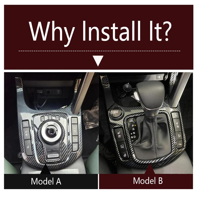 Manual Transmission Gear Shift Panel Frame Decor Cover Trim For For Kia Seltos - 2024 ABS Carbon Fiber Interior Accessories