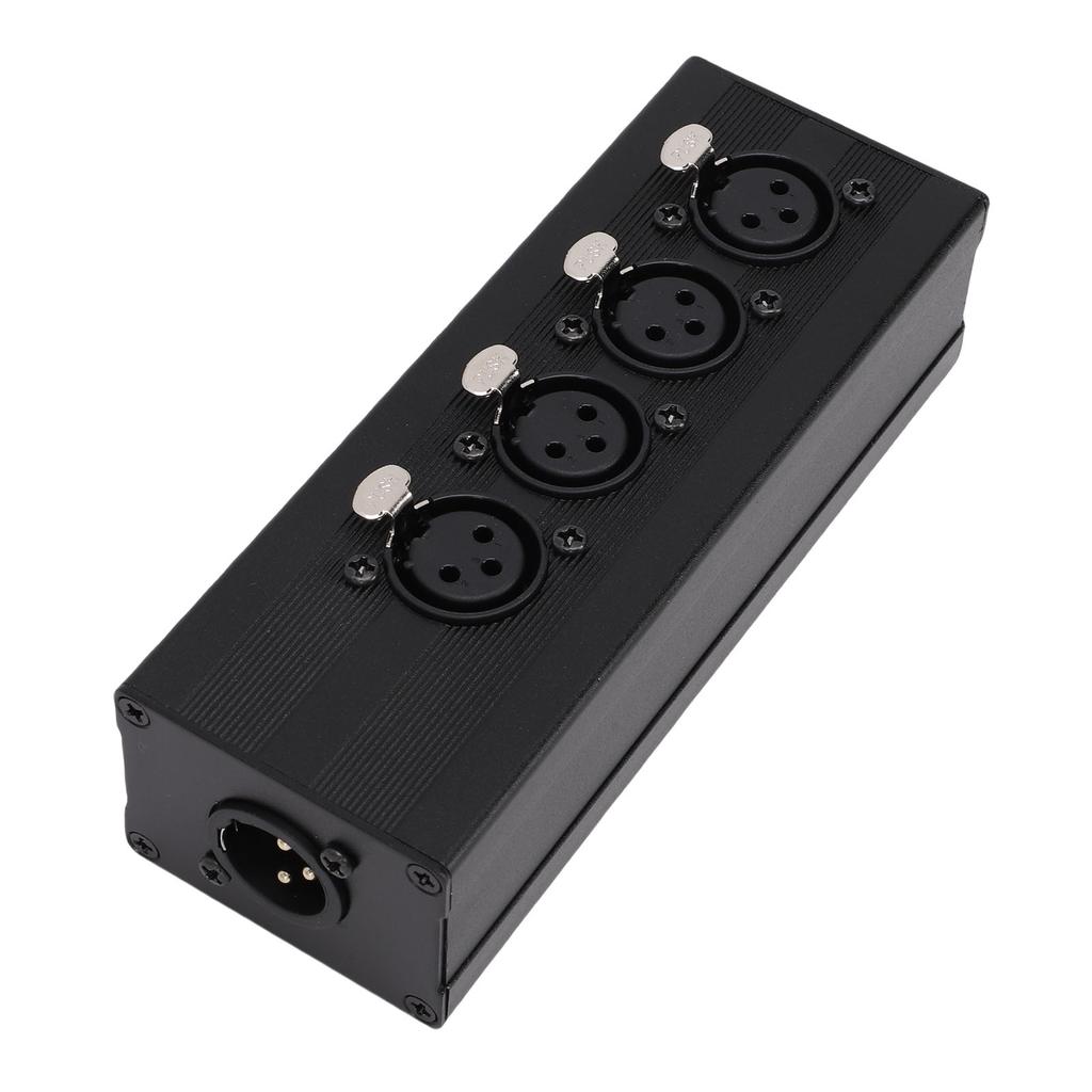 3 Pin XLR 1 Male To 4 Female Splitter Box One Input To 4 Output Parallel Connection Adapter Balanced Converter for Mixer Microphone PA System Stage