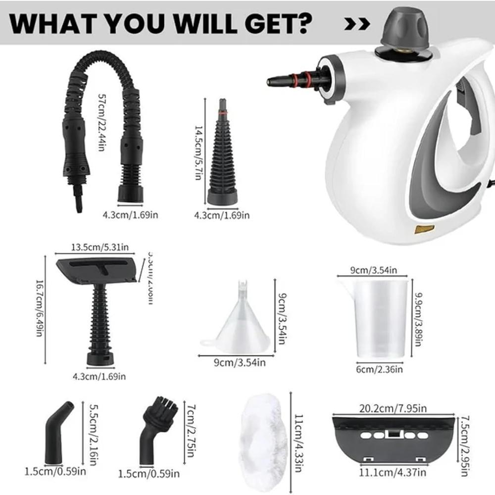 Steam Cleaner Plus Handheld, 2025 Upgrade High Pressure Steamer for Home Cleaning, Car Interior, Kitchen, Furniture,Carpet,  (1Set+1 Fiber Cloth)