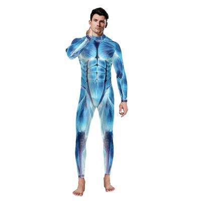3D Baskı Cosplay Kostümleri Erkekler Uzun Kollu Tulumlar Yetişkin Elastik Spandex Bodysuitler Moda Catsuitler Rave Kıyafetleri