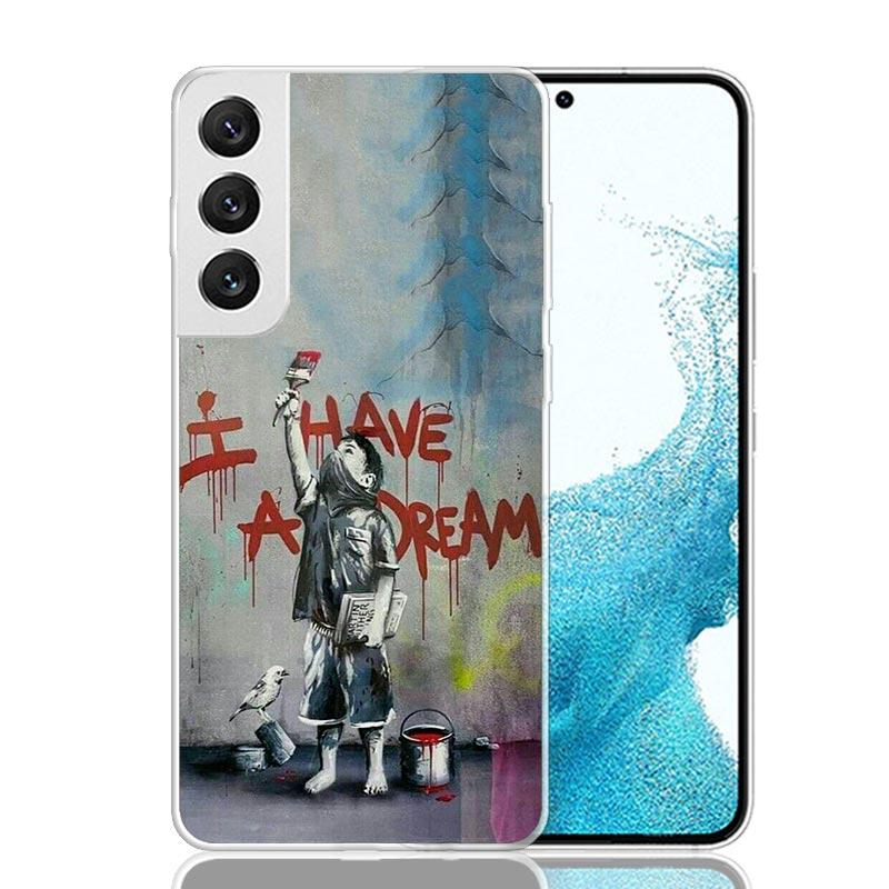 Street Art Banksy Graffiti Phone Case For Samsung Galaxy S25 Edge S24 S23 S22 S21 FE S20 Ultra S10 Plus + Art Customized Coque C