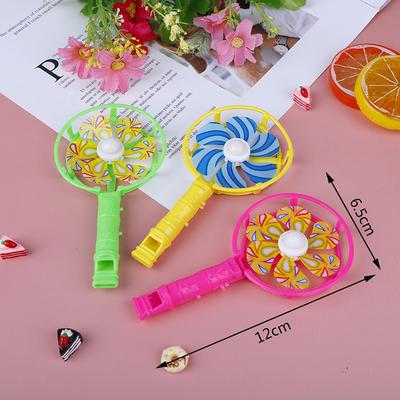 3Pcs/Set Children Plastic Windmill Whistling Handle Toys Pinwheel