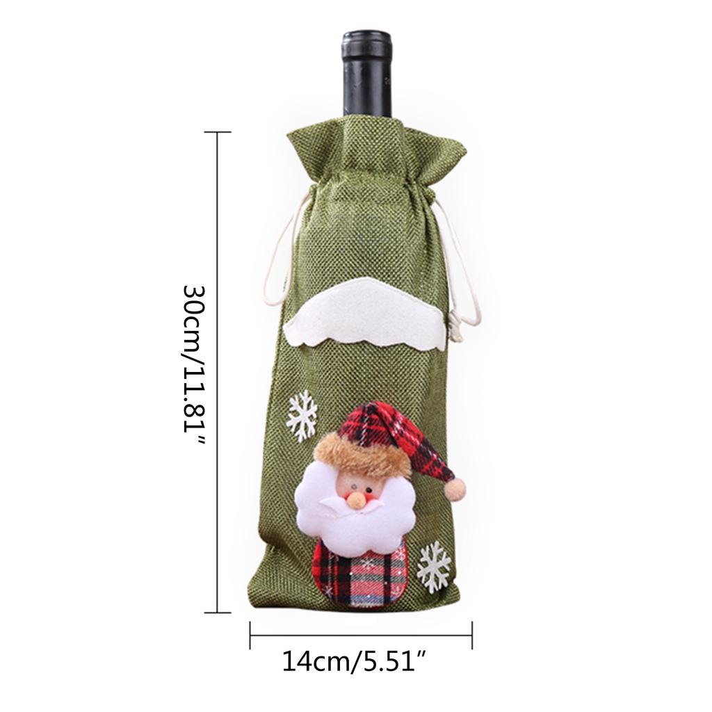 Christmas Wine Bottle Cover Merry Christmas Decor Holiday Elk Santa Claus Champagne Bottle Bag Holiday Party Home Gift