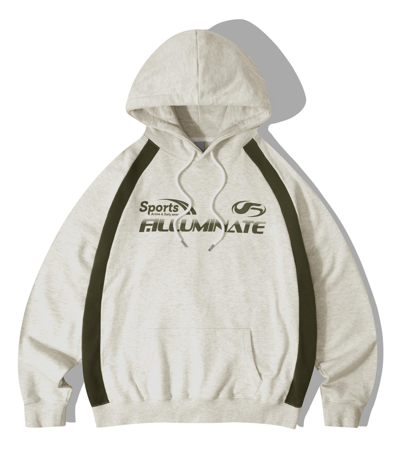 Illuminate Oversized Sporty Logo Hoodie - Oatmeal Oatmeal/Xl
