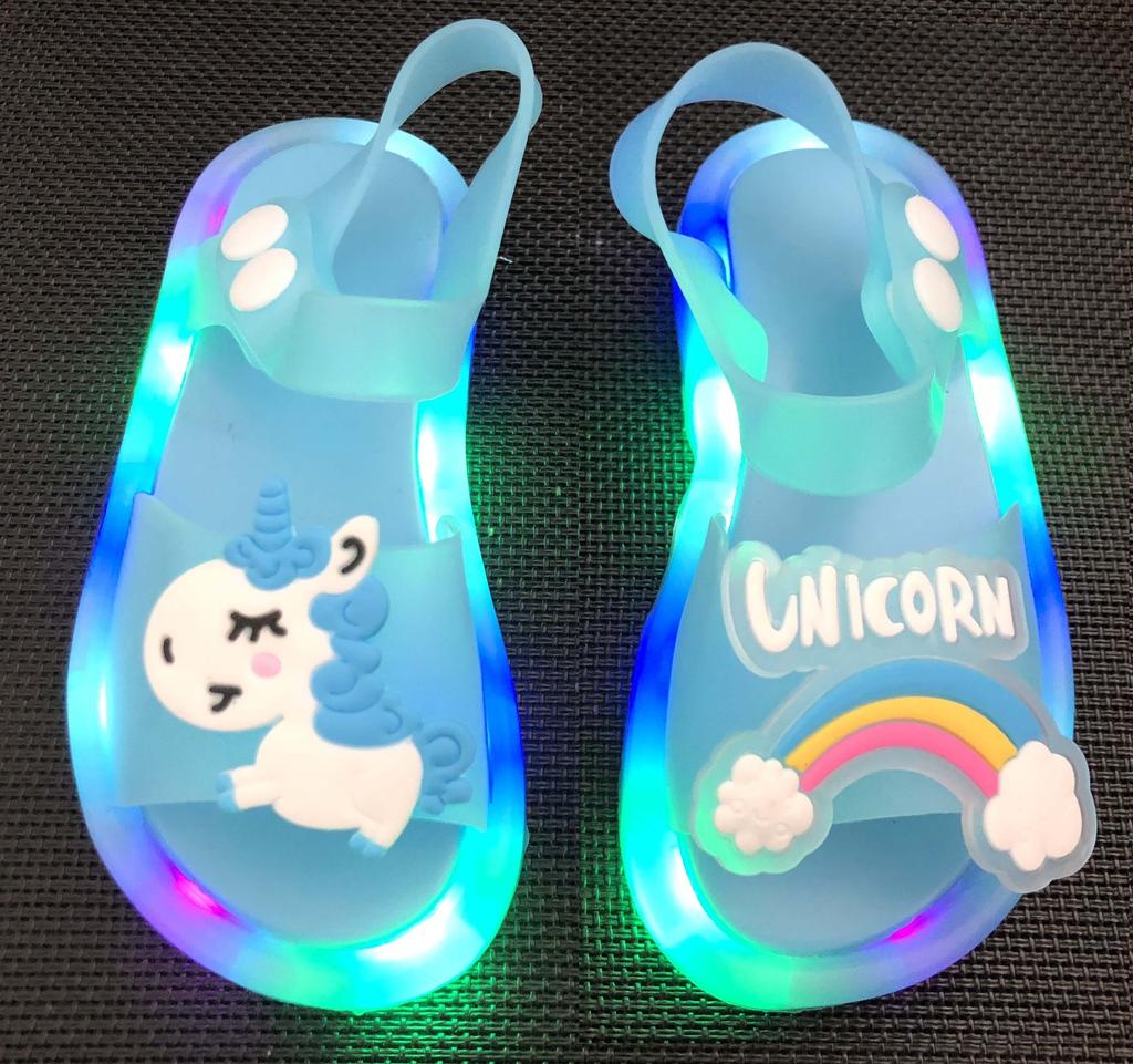 Mädchen Hausschuhe Kinder Einhorn LED Kinder Hausschuhe Baby Sandalen Kinderschuhe für Mädchen Jungen Leuchtende Schuhe Kleinkind